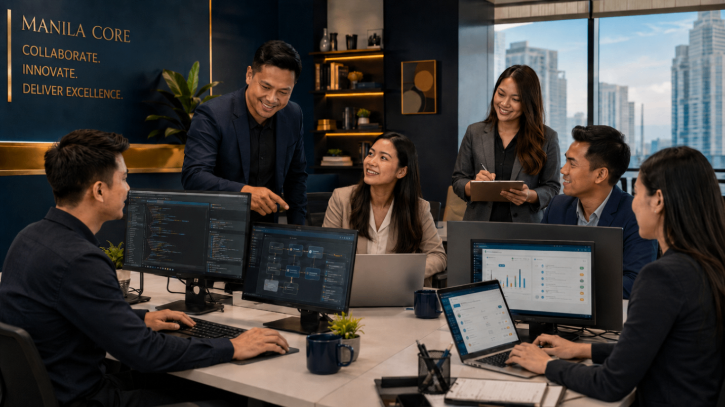 Professional team collaborating